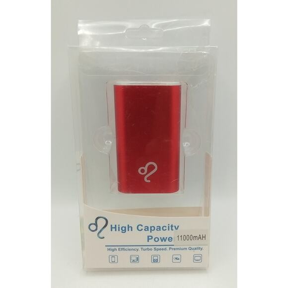 Power Bank High Capacity 11,000 mAH Turbo Speed Red - Picture 1 of 2